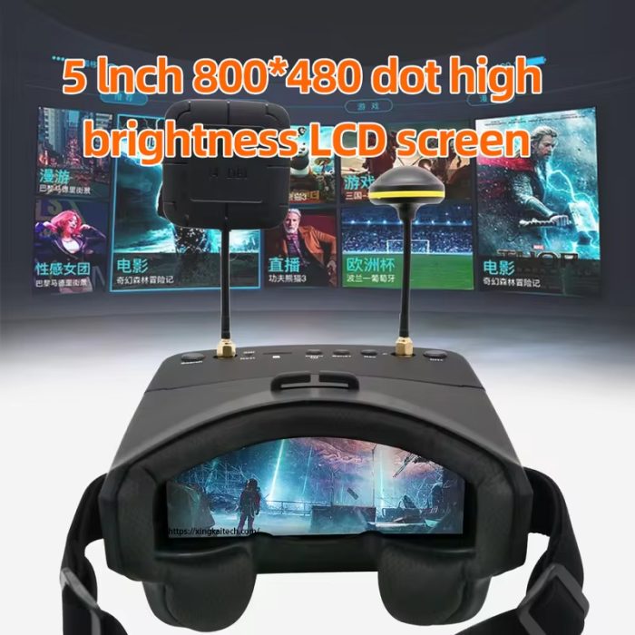 FPV Goggles 800D Pro Compatible With 5.8Ghz 5 Inch 800*480 HD Screen With DVR Build Battery For Rc Model RC FPV Drone - Image 2