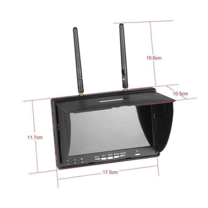 5.8G 40CH 7 Inch FPV Monitor LCD Screen 5802D 800*480 With DVR Build-in Battery For RC FPV Drone Quadcopter Multicopter - Image 4