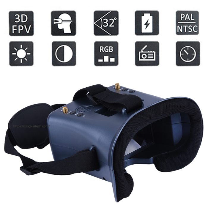 5.8G FPV Goggles 4.3 Inch 40CH Support DVR Dual Antenna Built-in Battery 480*272 LS008D Helmet For RC Racing Drone - Image 6