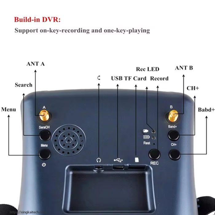 5.8G FPV Goggles 4.3 Inch 40CH Support DVR Dual Antenna Built-in Battery 480*272 LS008D Helmet For RC Racing Drone - Image 7