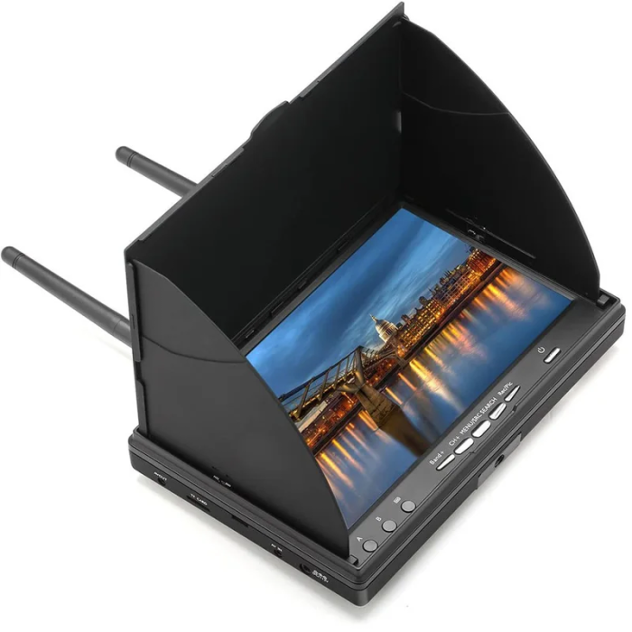 5.8G 40CH 7 Inch Raceband FPV Monitor 800x480 With DVR Build-in Battery Video Screen For FPV Multicopte - Image 1