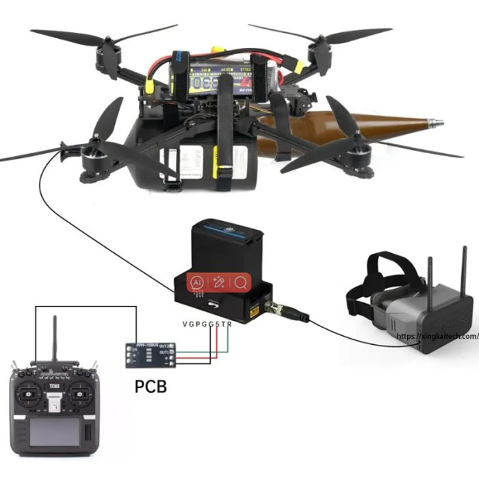 FPV 5km w Ground Station Fiber Optic Image Data Transmission Module Anti-interference - Image 1