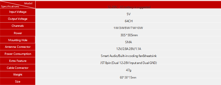 10W 7.2G 64CH Wireless VTX Module Video Transmission 6-7GHz Minimize Interference Data Link for FPV Drone Vtol 1 8